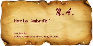 Maria Ambró névjegykártya